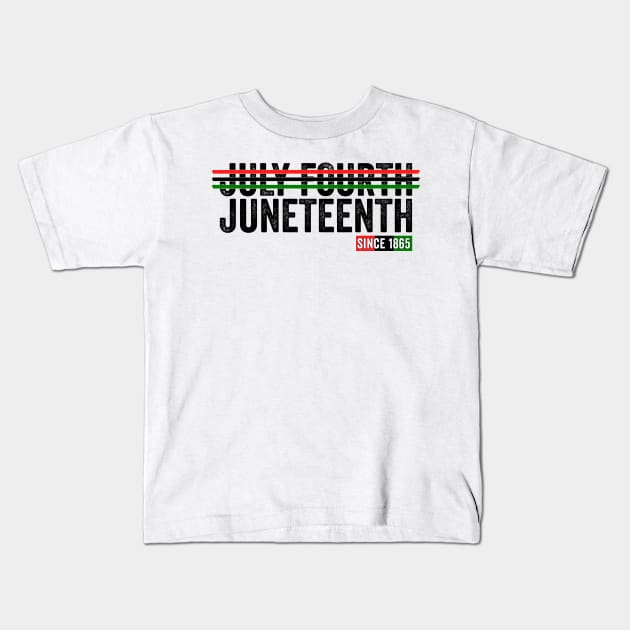 JULY 4TH Juneteenth Since 1865 Know Your History Kids T-Shirt by JJDezigns